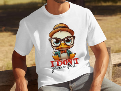 I Don't Give a Duck Funny Cartoon Duck Design Shirt