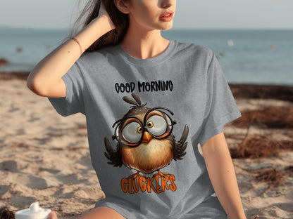 Good Morning Cluckers Funny Owl Shirt