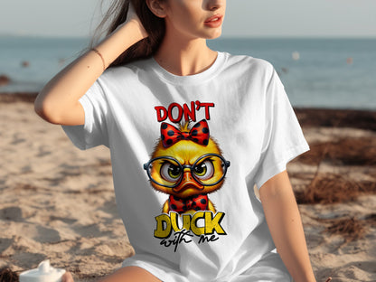 Don't Duck With Me Funny Duck T-shirt Design Tee