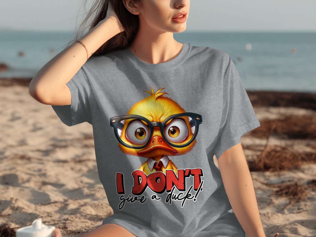 I Don't Give a Duck Funny Glasses Wearing Duck T-shirt