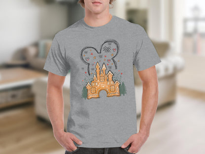 Gingerbread Castle Graphic Design T-Shirt