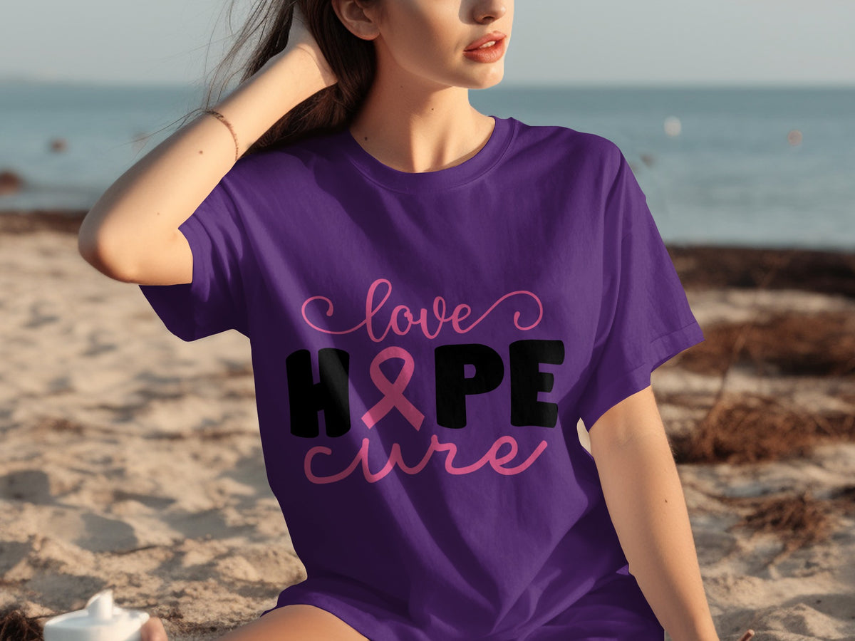 Love Hope Cure Pink Ribbon Awareness Shirt