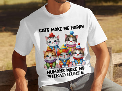 Cats Make Me Happy Humans Make My Head Hurt T-shirt