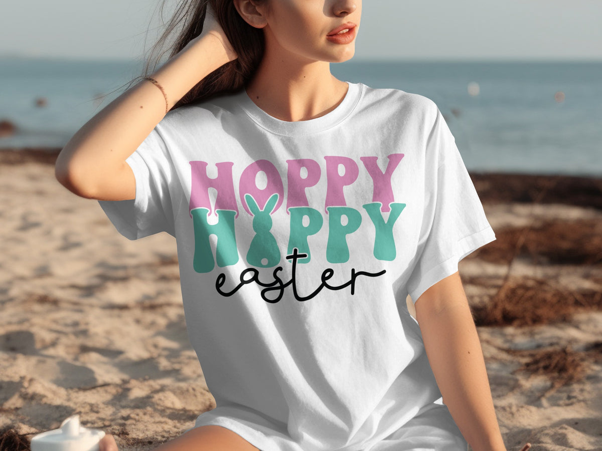 Hoppy Happy Easter Festive T-Shirt Casual Look