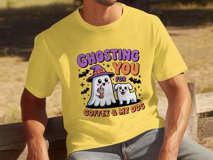 Ghosting You For Coffee and My Dog Cute Halloween Shirt