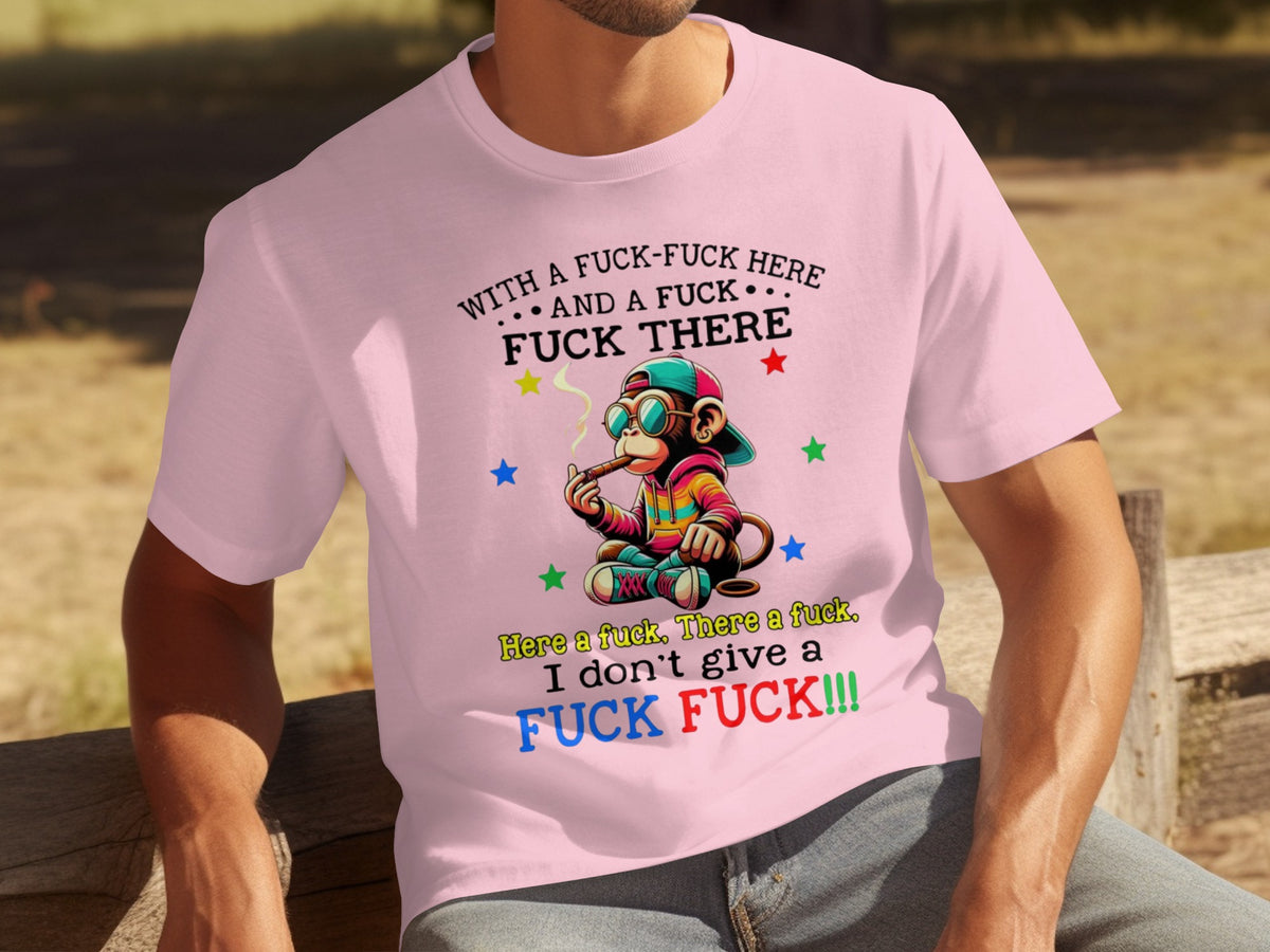 Funky Monkey Graphic Tee with Colorful Star Design