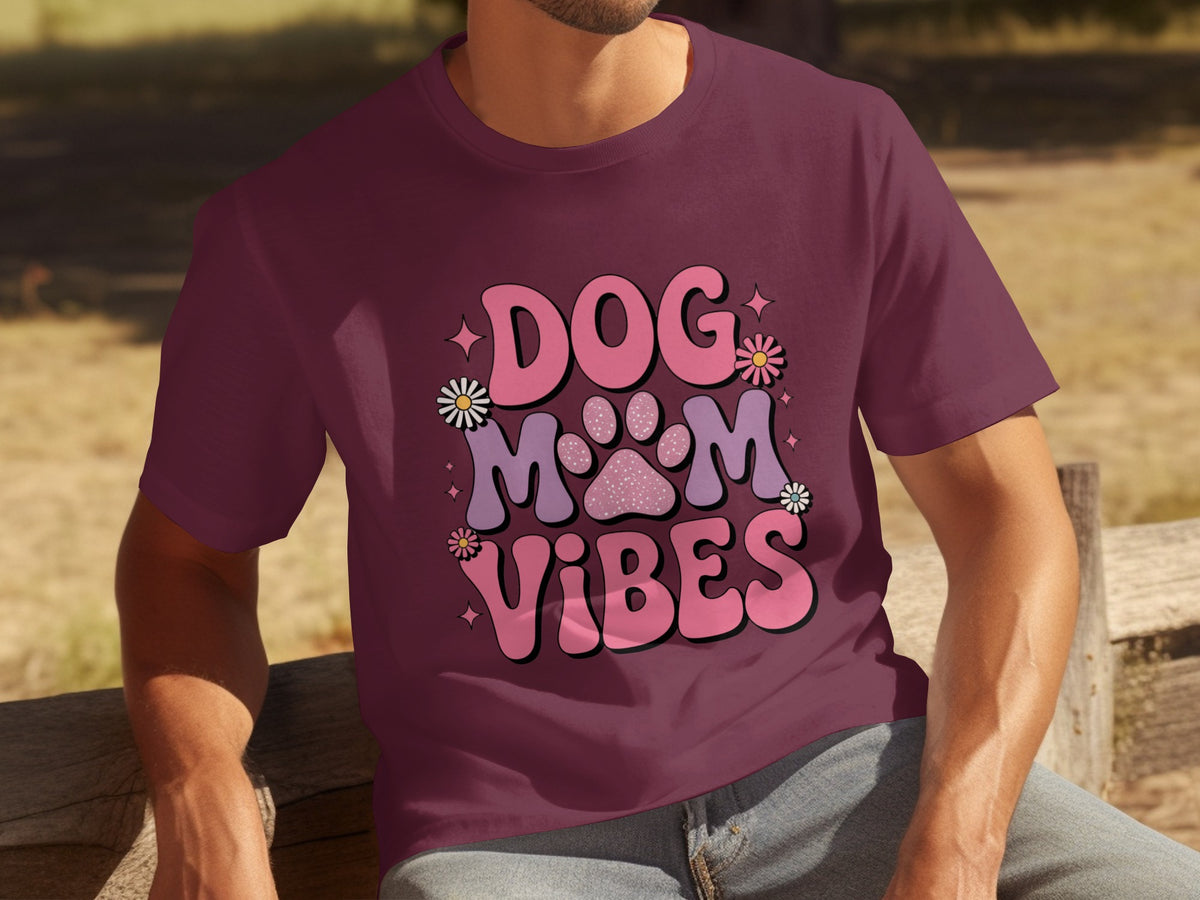 Cute Dog Mom Vibes Graphic Tee for Pet Lovers