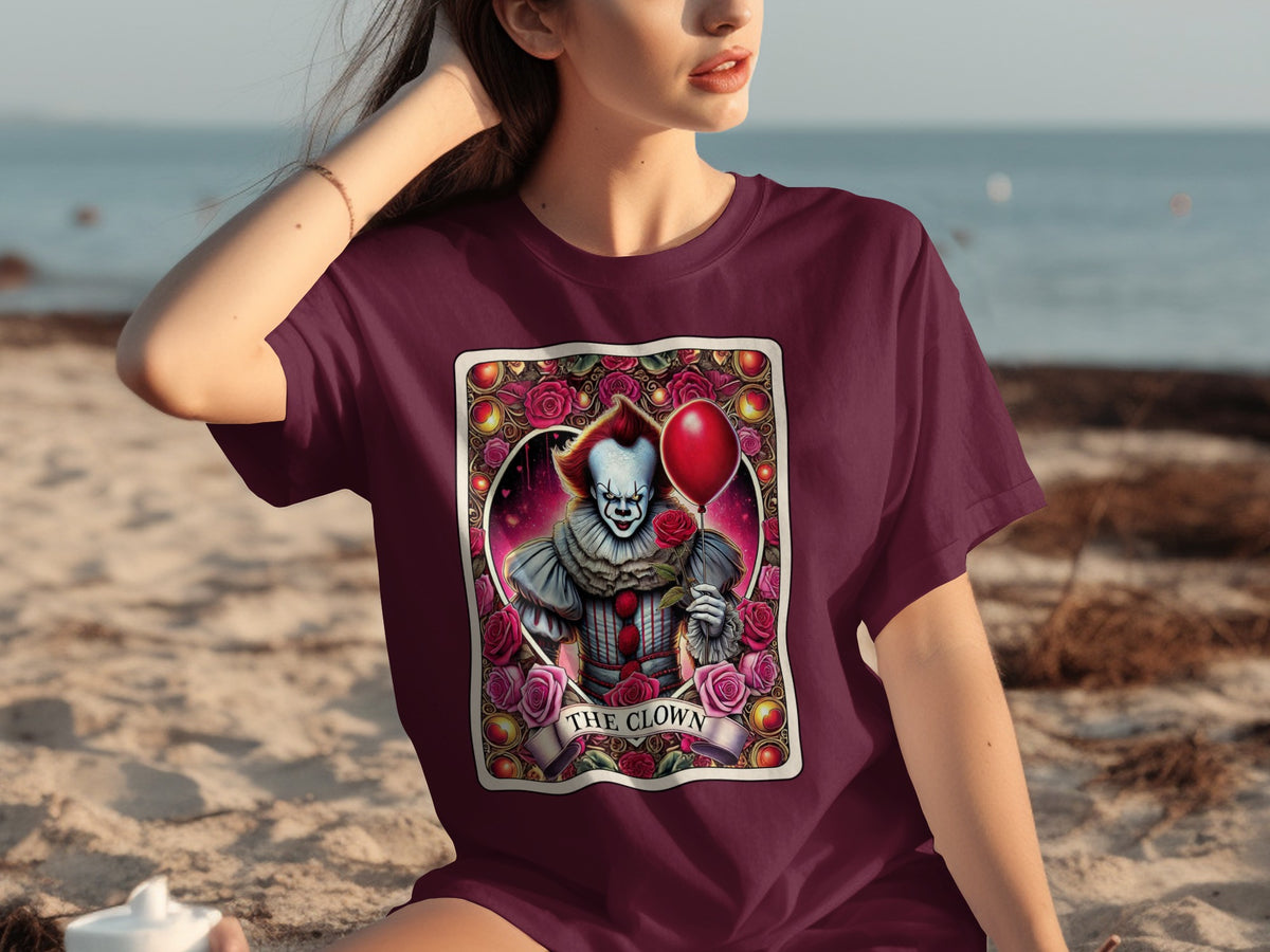 The Clown Holding Balloon Artistic Design T-shirt