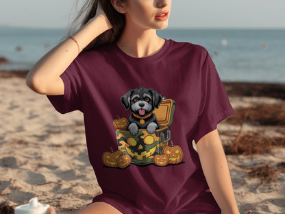 Adorable Halloween Dog with Pumpkins T-shirt product