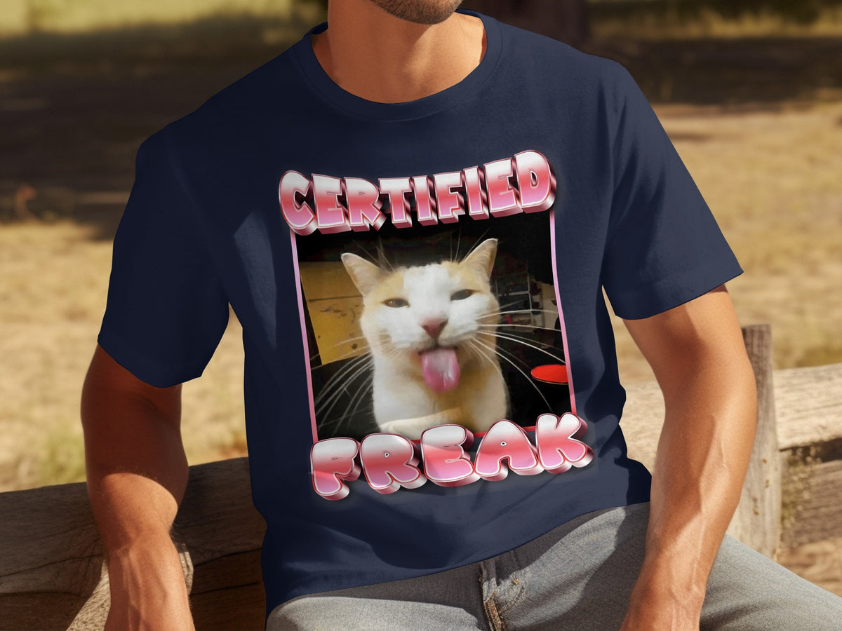 Certified Freak Cat Funny Graphic T-Shirt