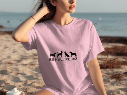 Less People More Dogs Graphic T-shirt Dog Lover Shirt
