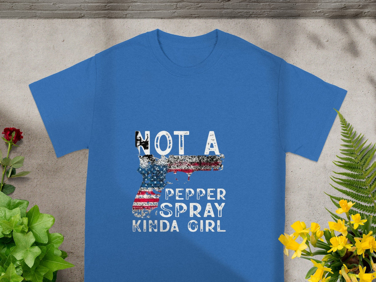 Not A Pepper Spray Kinda Girl Patriotic T-shirt