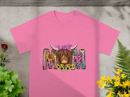 Pink Graphic MOM Shirt with Cute Animal Design Shirt