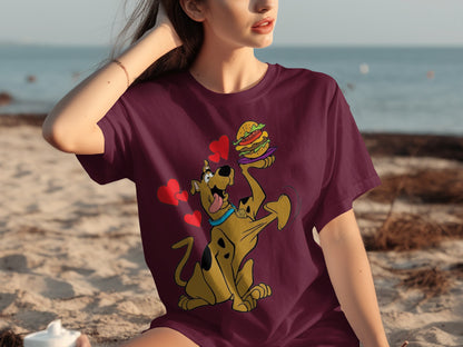 Scooby-Doo Inspired Graphic Tee with Burger Design