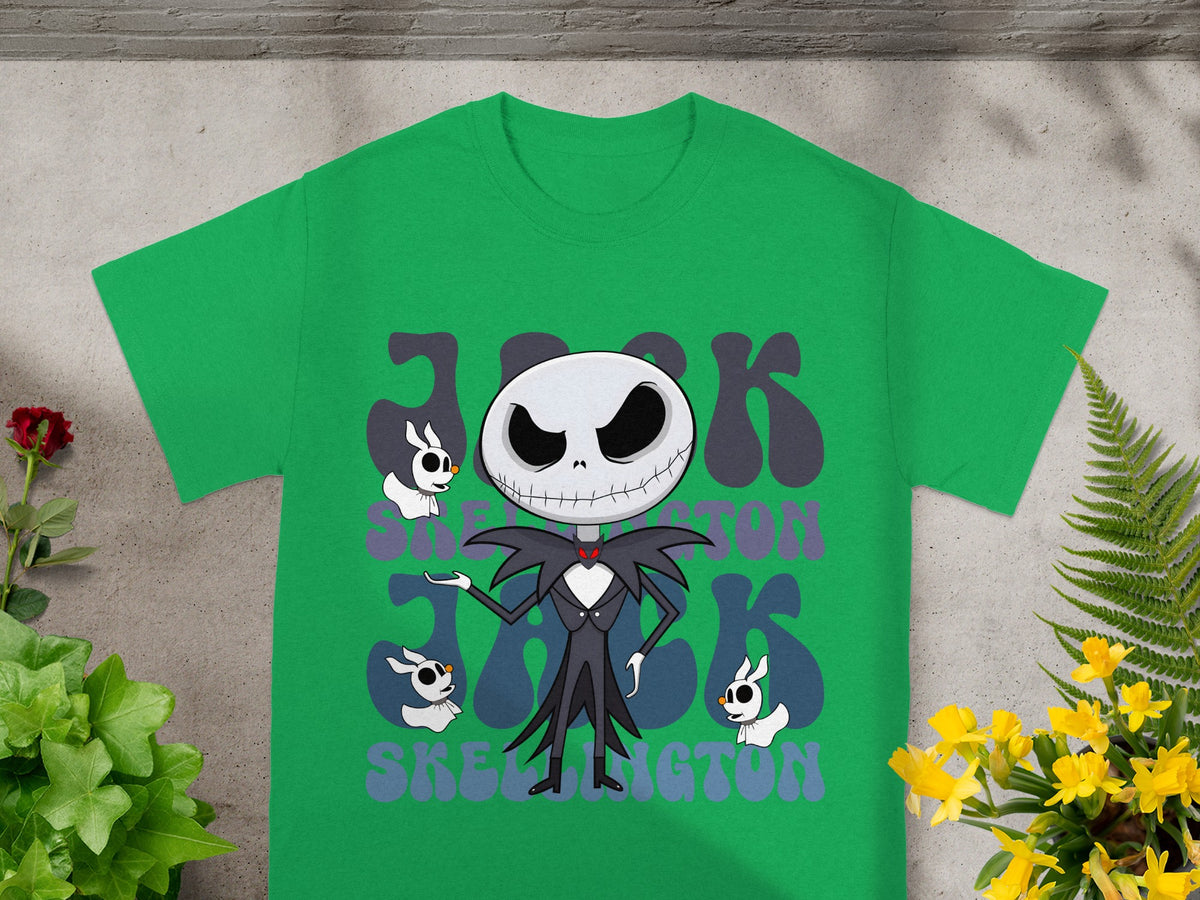 Green t-shirt with Jack Skellington and "Jack Skeleton" text.
