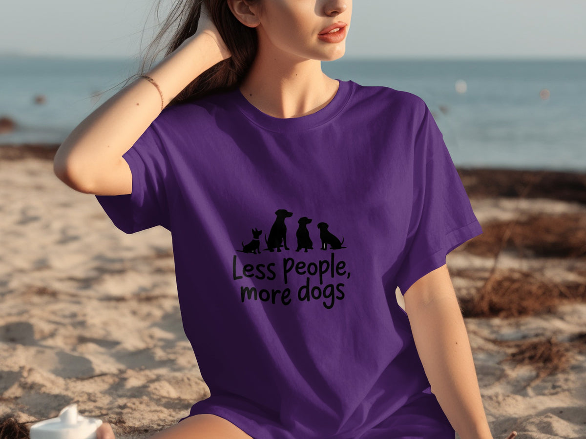 Less People More Dogs Graphic Tee Casual Shirt