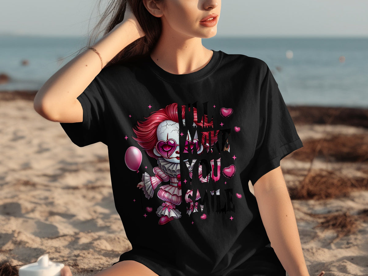 I'll Make You Smile Cute Clown Graphic T-shirt