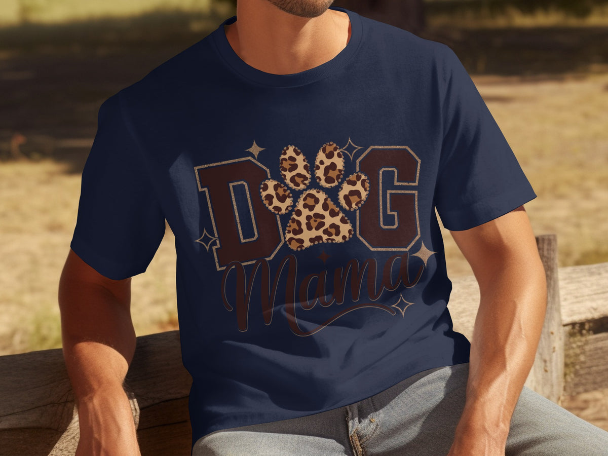 Dog Mama Leopard Print T-Shirt for Animal Lovers