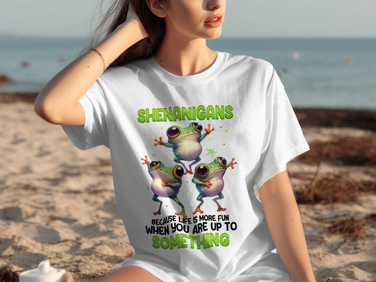Shenanigans Frog Shirt Life is More Fun Up to Something Shirt