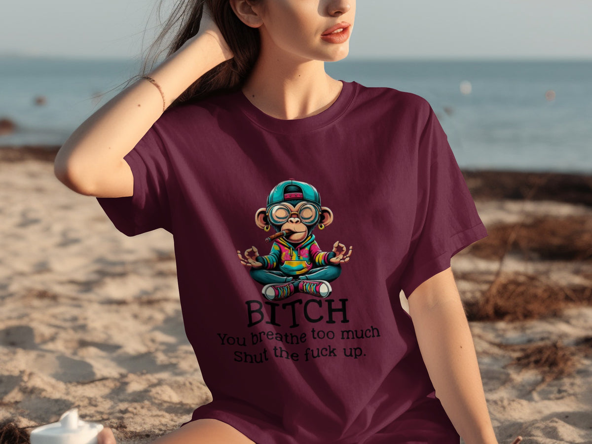 Funny Meditating Monkey Quote T-shirt for Humor Lovers