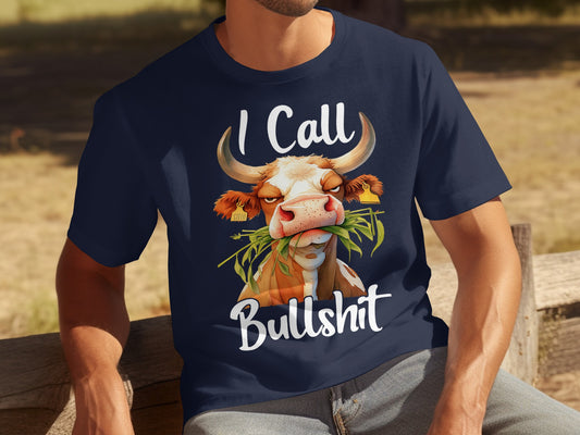 I Call Bullshit Funny Cow Graphic T-Shirt for Men