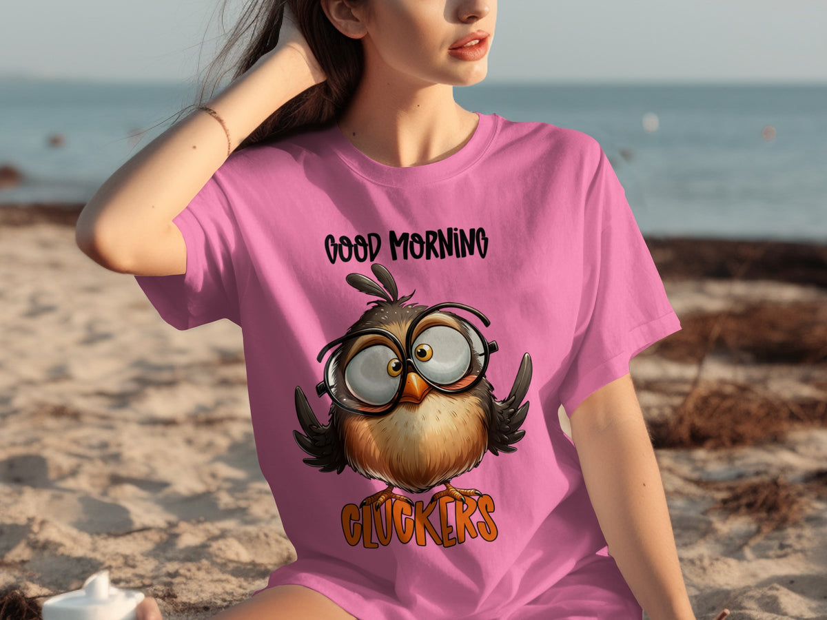 Good Morning Cluckers Owl Graphic T-shirt
