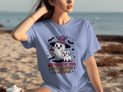 Ghosting You For Coffee And My Dog Funny T-Shirt