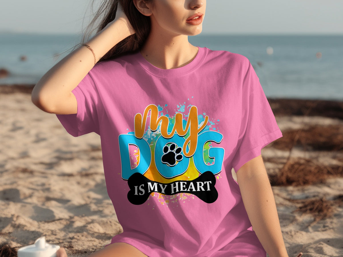 My Dog Is My Heart Colorful Graphic T-shirt