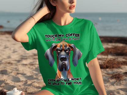 Touch My Coffee Funny Dog T-shirt for Coffee Lovers