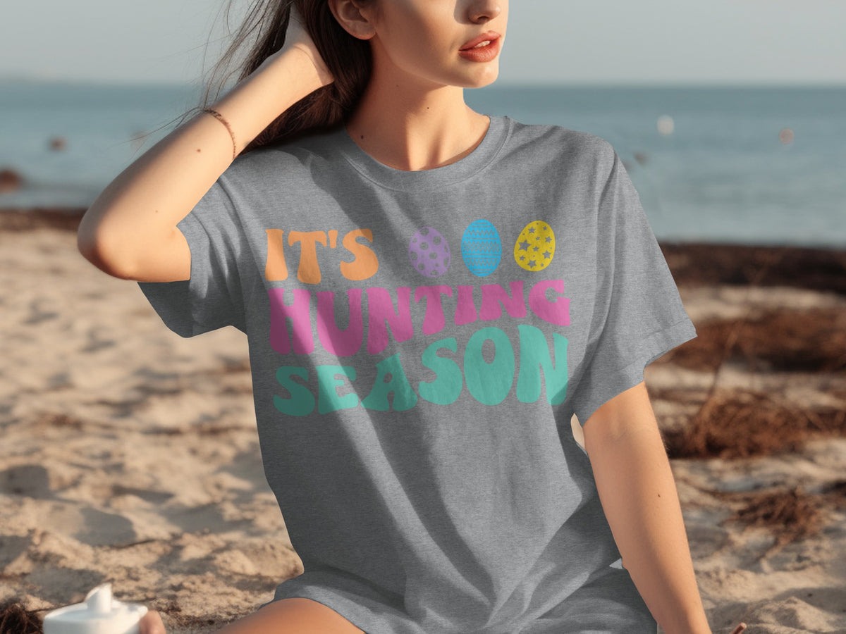 It's Hunting Season Colorful Eggs Graphic Shirt