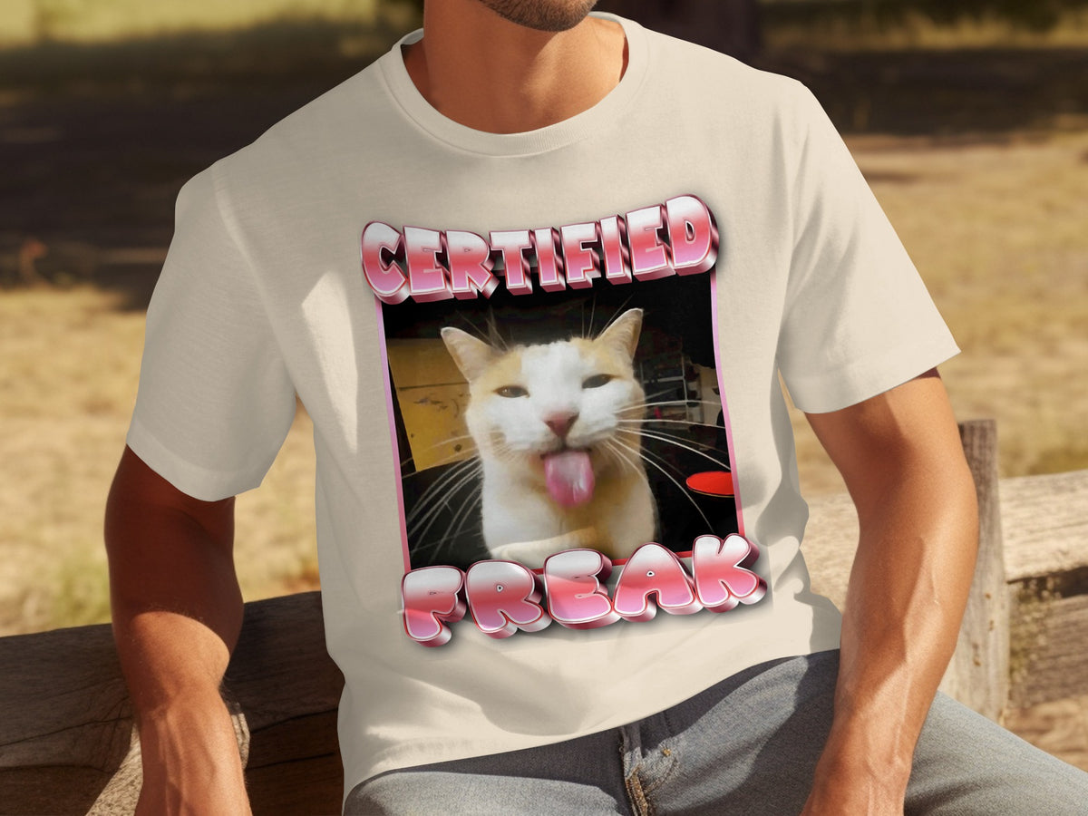 Certified Freak Funny Cat Graphic T-Shirt
