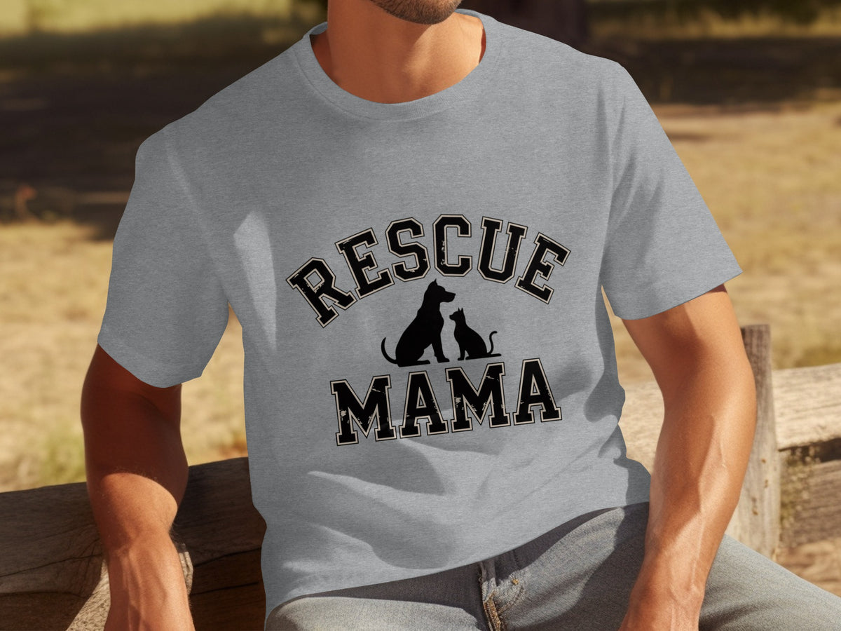 Stylish Rescue Mama Graphic Tee for Pet Lovers
