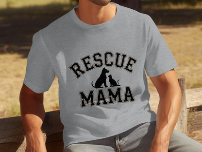 Stylish Rescue Mama Graphic Tee for Pet Lovers