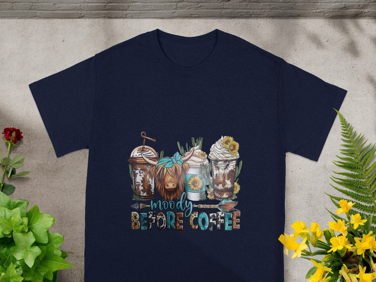 Moody Before Coffee Graphic T-Shirt for Coffee Lovers