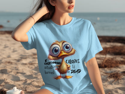 If Overthinking Burned Calories Funny Owl Graphic Tee