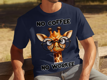 Funny Giraffe No Coffee No Workee Graphic T-shirt