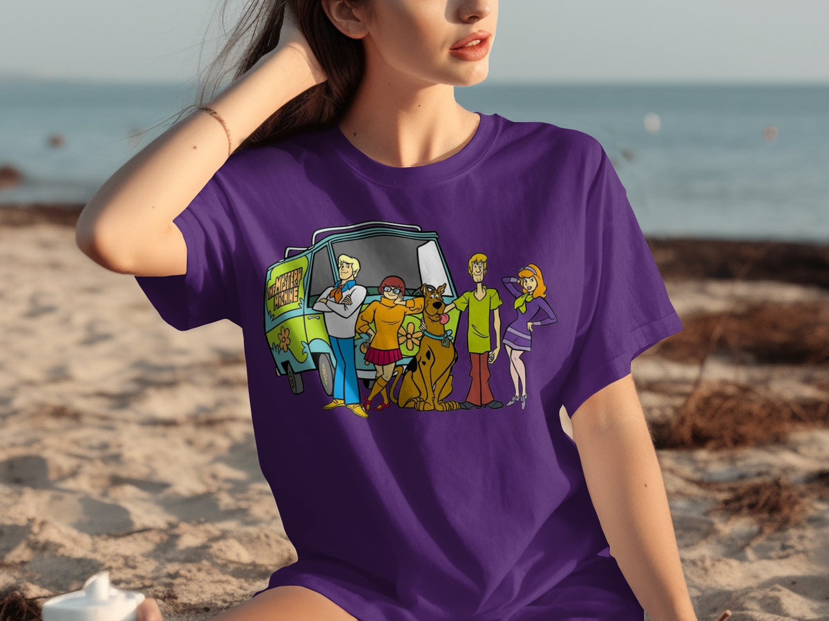 Classic Mystery Machine Gang Graphic Purple Shirt
