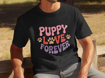 Puppy Love Forever Black T-shirt for Dog Lovers