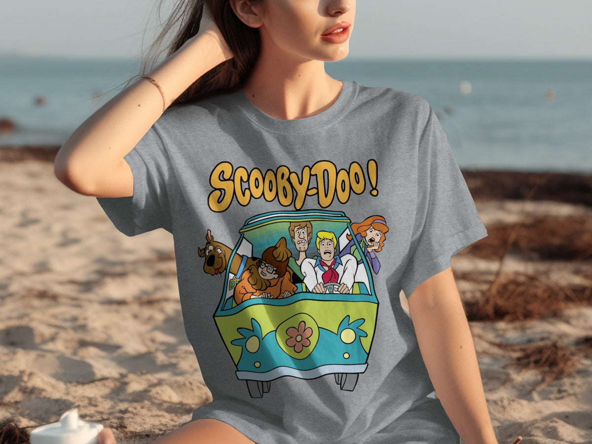 Scooby-Doo Cartoon Characters in Van Graphic Shirt