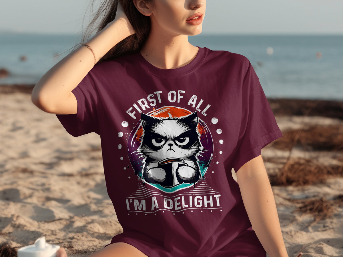 First of All I'm a Delight Cat Graphic T-Shirt