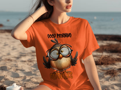 Good Morning Cluckers Owl Themed T-Shirt