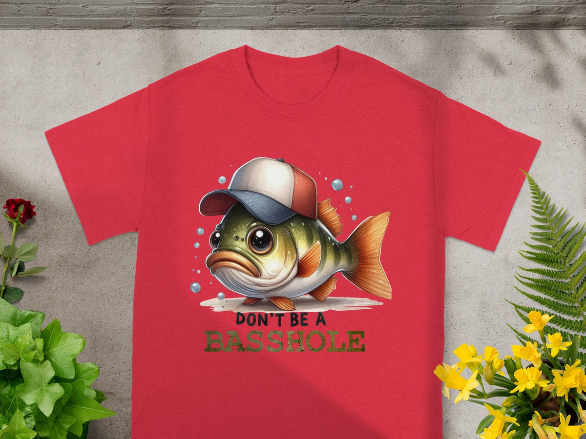 Don't Be A Basshole Funny Fish Design T-Shirt