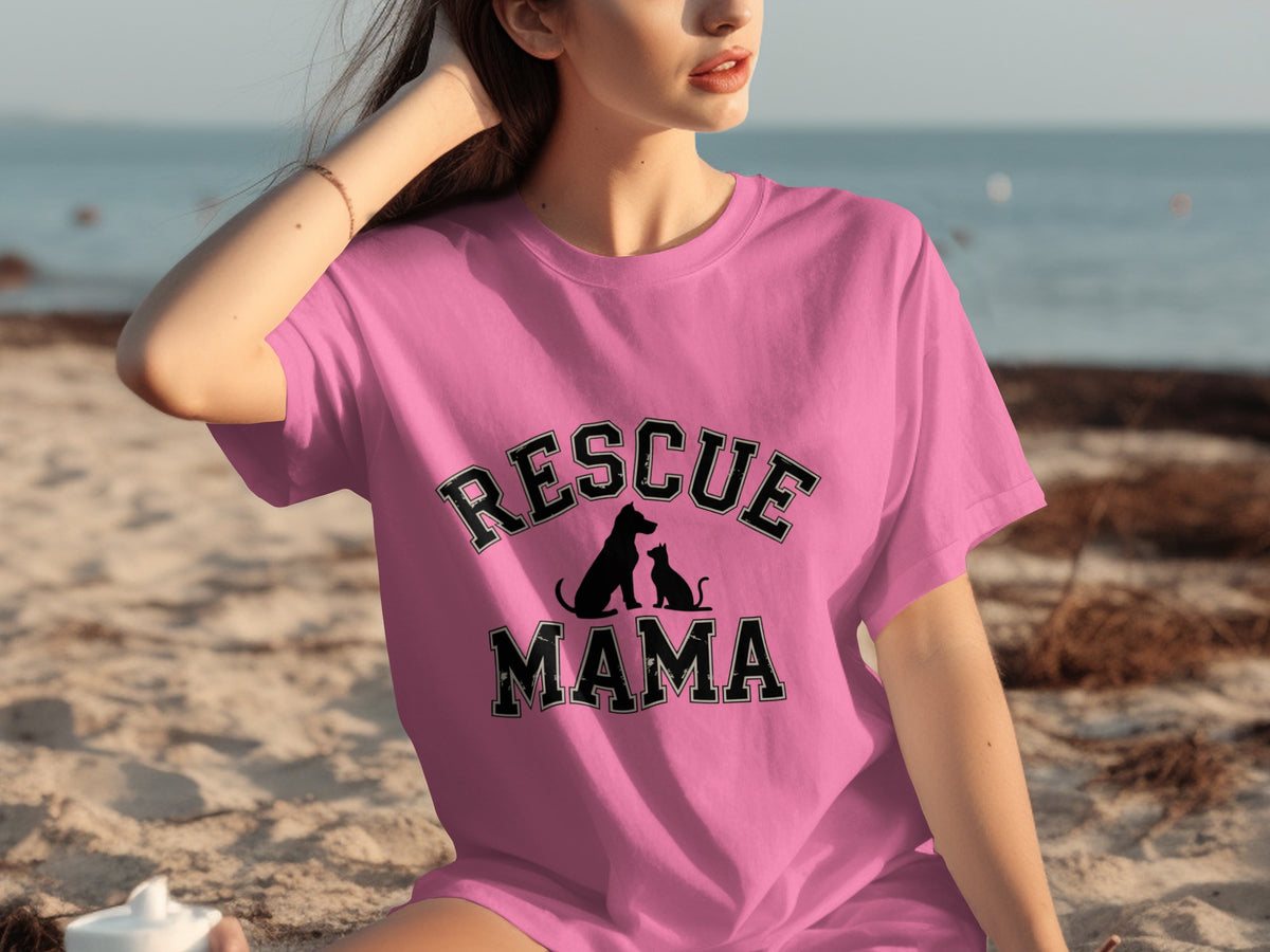 Rescue Mama Pet Lover Graphic T-Shirt