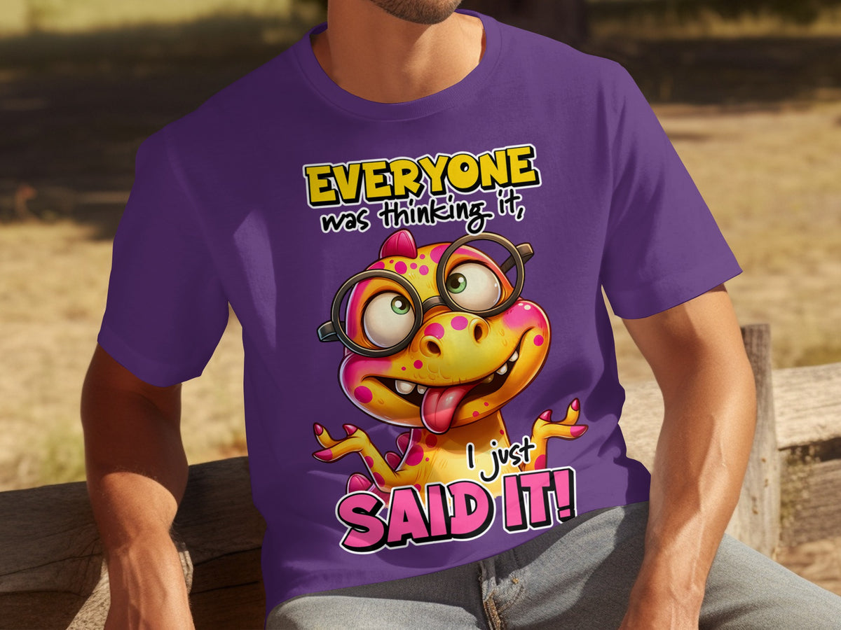 Funny Geeky Cartoon Lizard 'I Just Said It' T-shirt