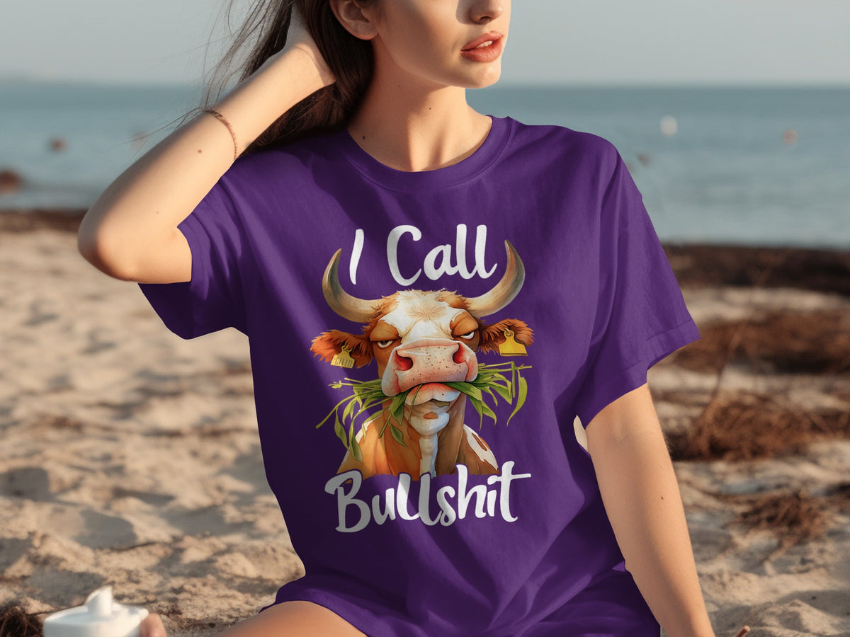 I Call Bullshit Graphic Tee with Angry Cow Design