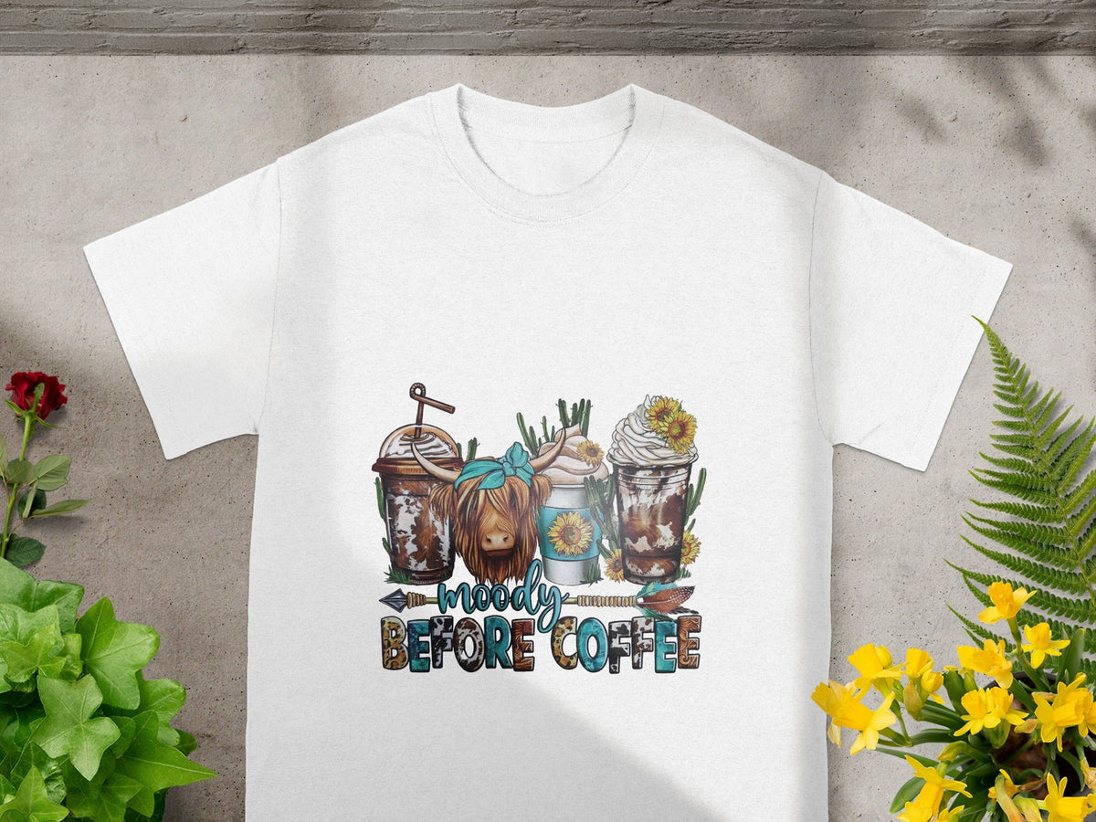 Moody Before Coffee Cute Shirt Fun Coffee Lover Tee