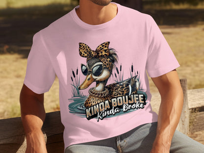 Kinda Boujee Kinda Broke Duck Graphic T-shirt